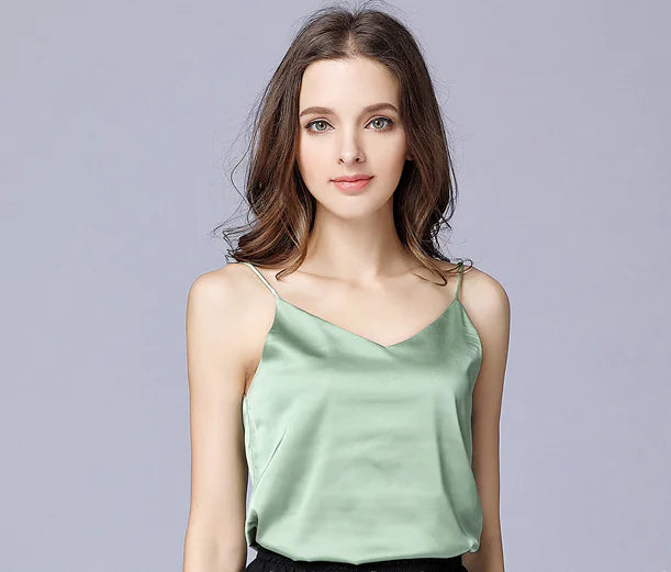 V-Neck Satin Camisole Top
