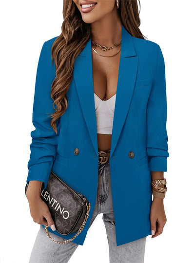 Women's Lightweight Business Blazer in Clear Blue